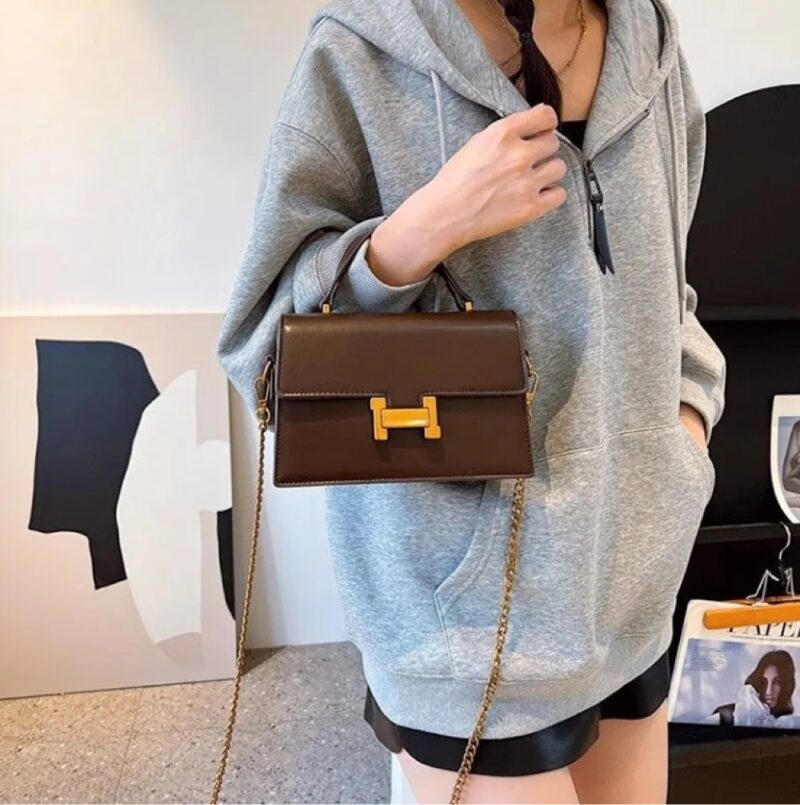 Urban leather fashionable small square bag - Imagen 2